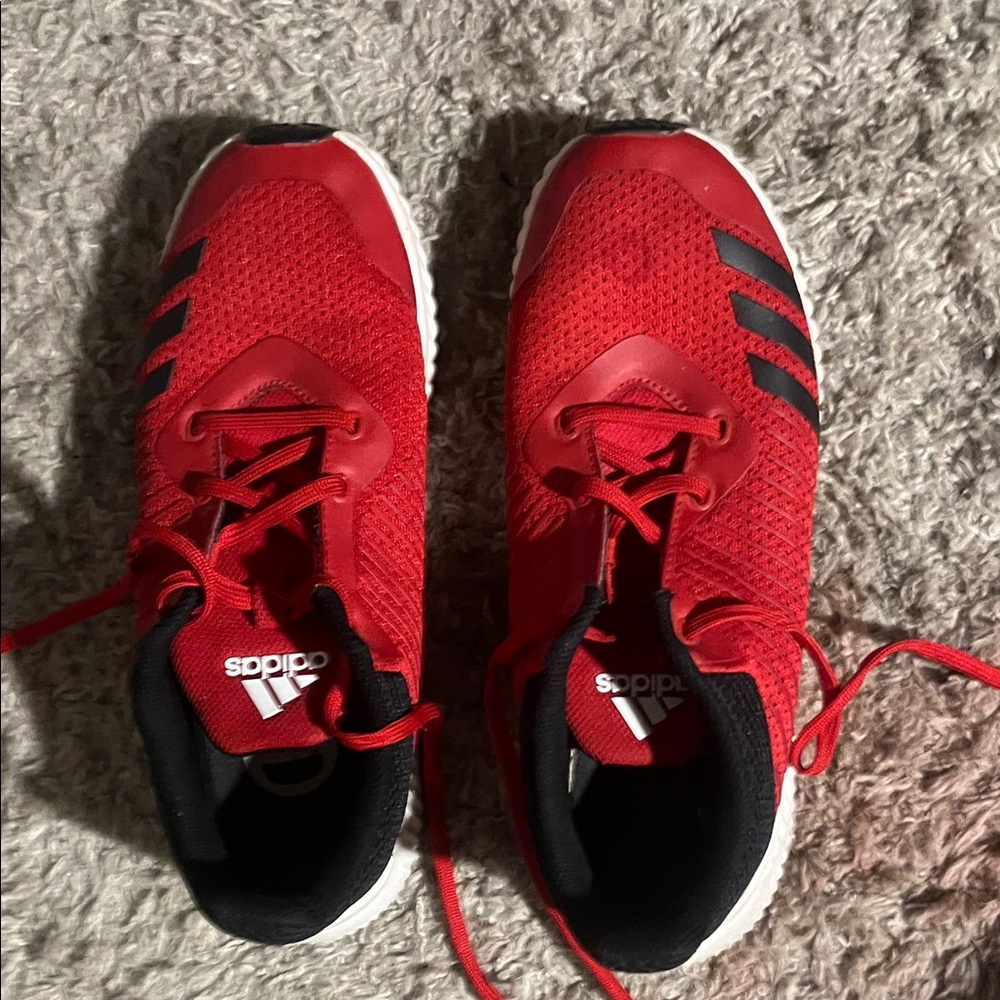 Adidas Red and Black Athletic Sneakers
